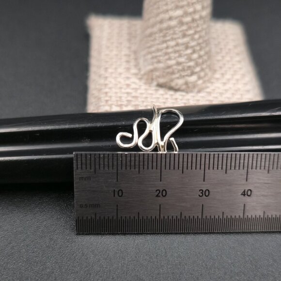 Size 8.25 Sterling Silver Freeform Style Handmade Band Ring A7139 - Picture 6 of 7